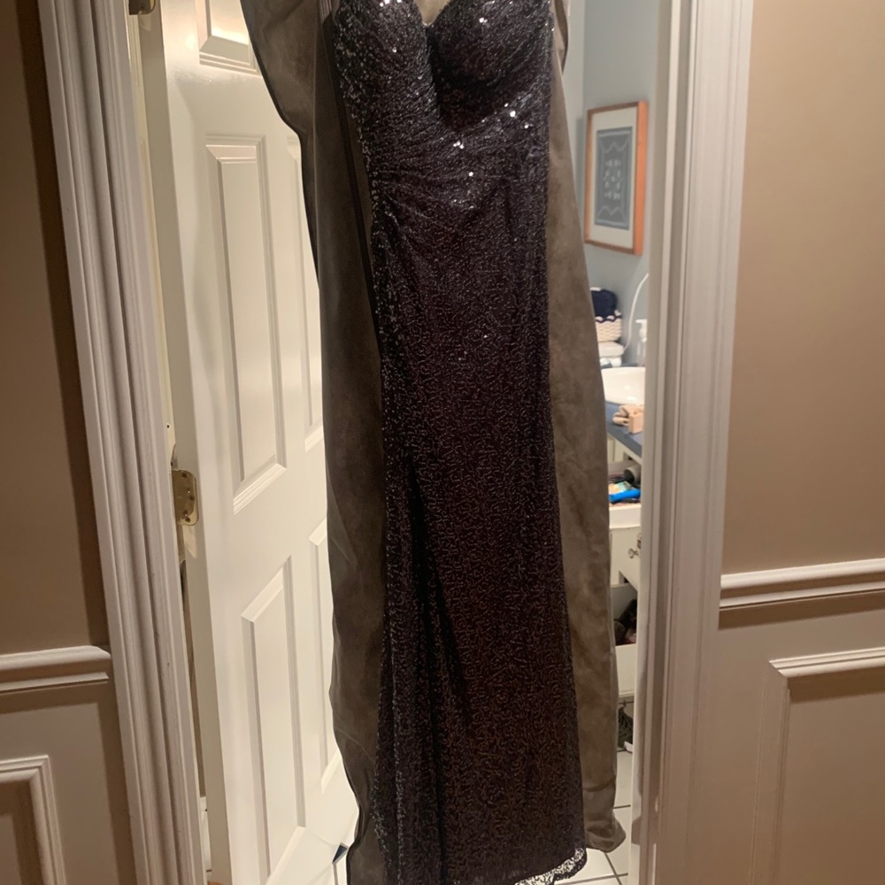 Dark Grey Sequence Gown - image 5